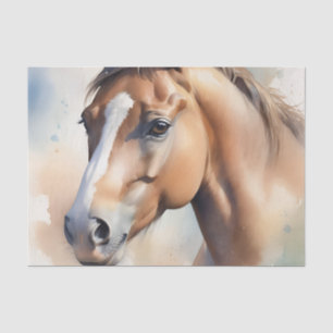 Papel De Seda Delicada acuarela Retrato de caballo en pasto suav