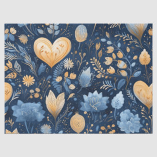 Papel De Seda Delicada deformación de Corazones Florales de Oro 