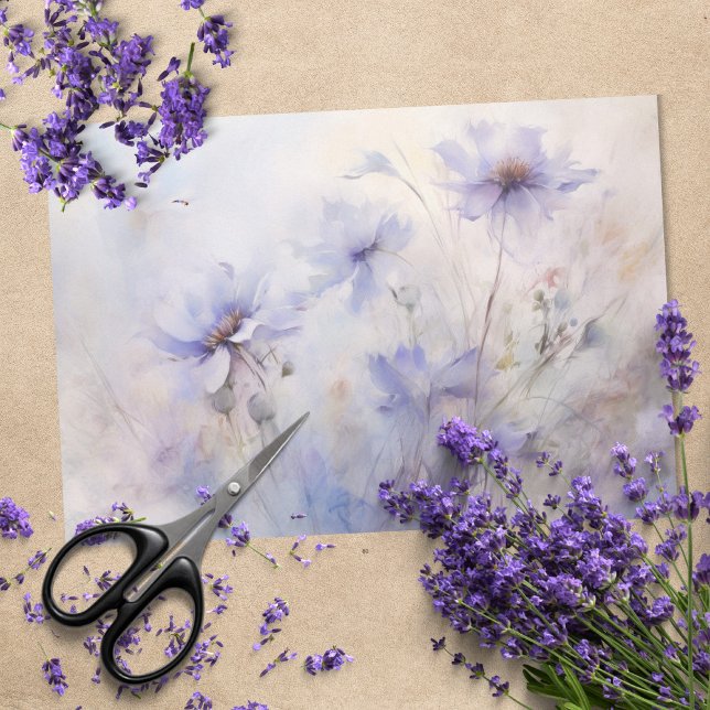 Papel De Seda Delicada, elegante decoupage floral de anémona púr (Subido por el creador)