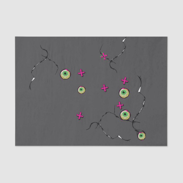 Papel De Seda Delicadamente Ghoulish Funky Fun Zombie XOXO (Anverso)