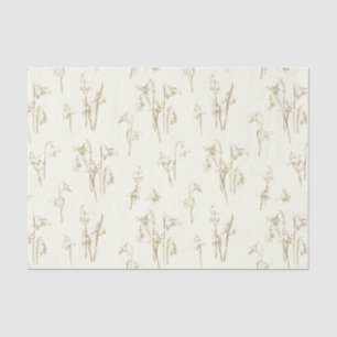 Papel De Seda Delicadas flores silvestres campanillas doradas be