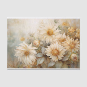 Papel De Seda Delicadas, Suaves Florales de Girasoles Elegantes 