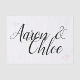 Papel De Seda Delicado Boda de caligrafía Minimalista