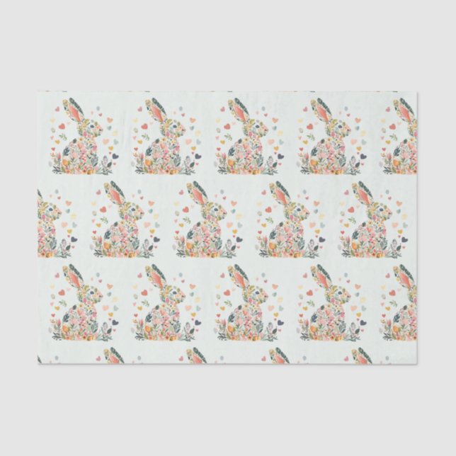 Papel de seda delicado de conejito de Pascua (Anverso)