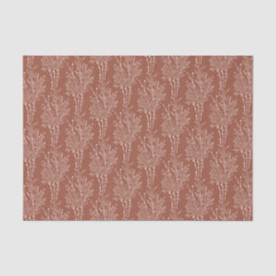 Papel De Seda Delicado Dibujo Floral Lanzado Siena Oxidada