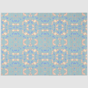 Papel de seda delicado en verde limón dorado azul