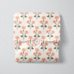 Papel De Seda Delicado Floral Botánico Atardecer Cálido
