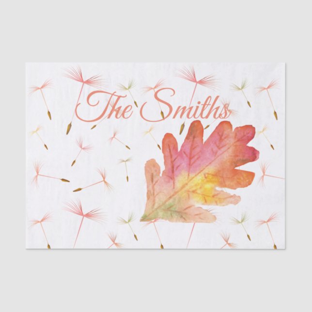 Papel De Seda Delicados Dandelions & Autumn Leaf (Anverso)