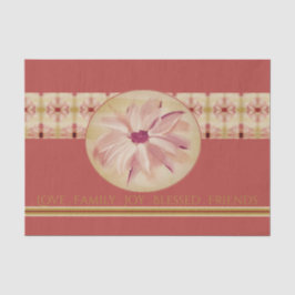 Papel De Seda Delicados motivos florales en rosa y crema