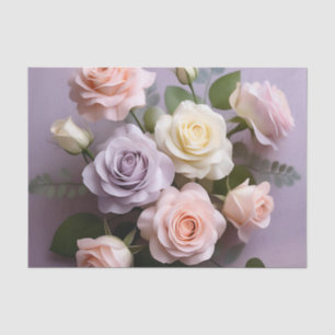 Papel De Seda Delicados Rosas Blancos Y Púrpura Rosa