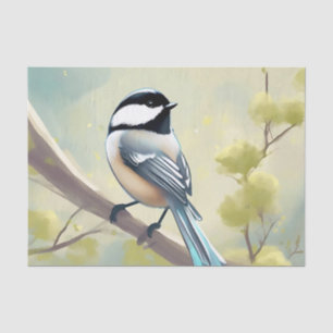 Papel De Seda Delicate Chickadee Bird