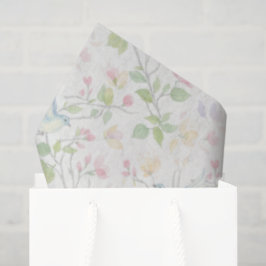 Papel De Seda Delicate Spring Bird Custom - Floral Wrapping