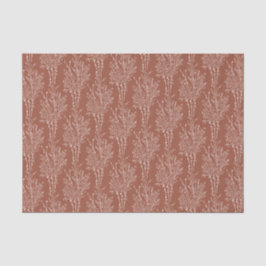 Papel De Seda Delicate Tossed Floral Silhouette | Rusty Sienna
