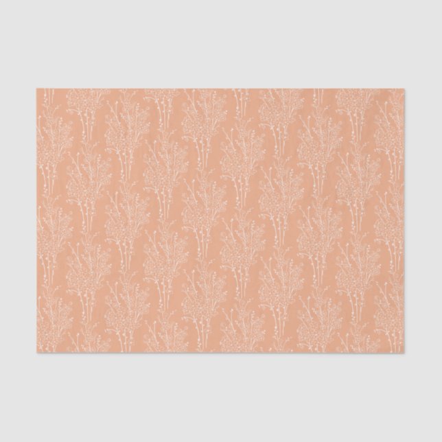 Papel De Seda Delicate Tossed Floral Silhouette | Soft Apricot  (Anverso)