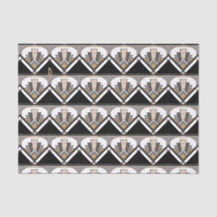 Papel De Seda Delicia Art Deco Patrón Personalizado Inicial