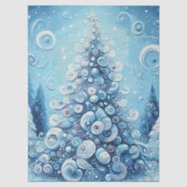 Papel De Seda Deliciosa mancha azul del árbol de Navidad