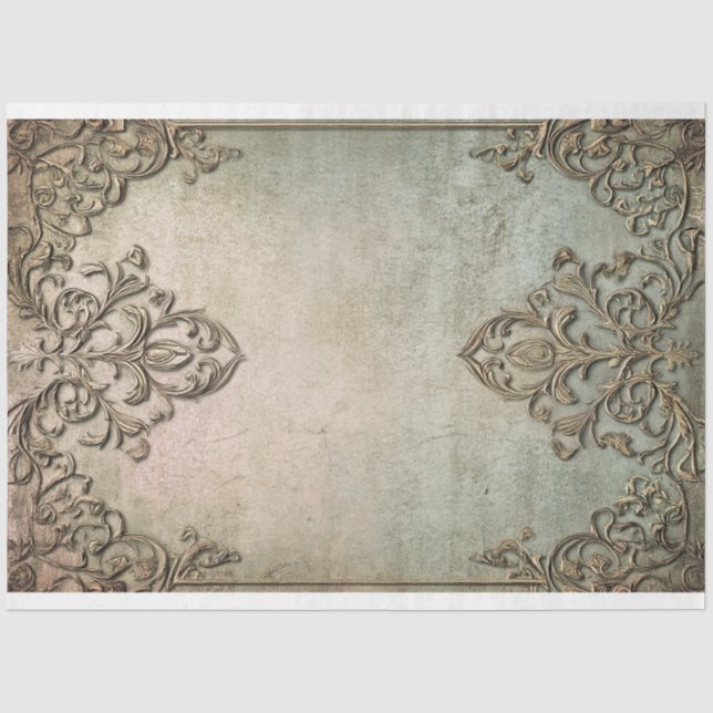 Papel De Seda Delicioso fondo desmascarado ornamental desgastado (Anverso)