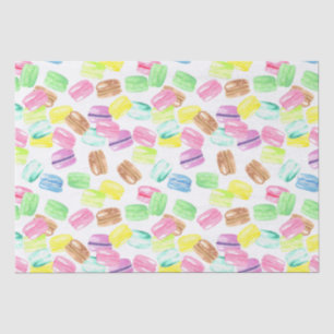 Papel De Seda Delicioso Macaroon Francés de Acuarela   Patrón de