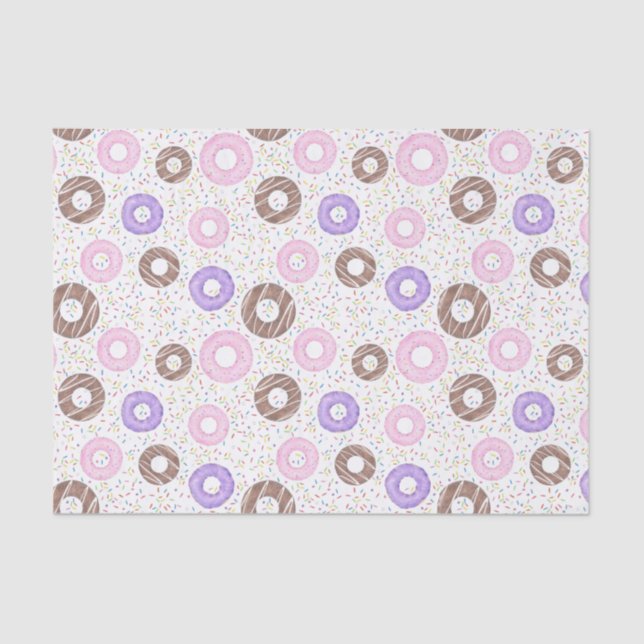 Papel De Seda Delicious Donuts Tissue Paper on White (Anverso)