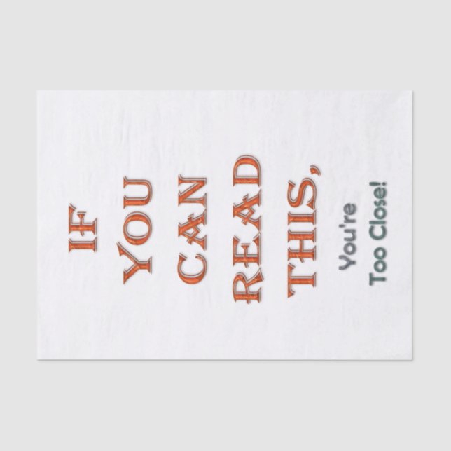 Papel De Seda Demasiado cerca (Anverso)