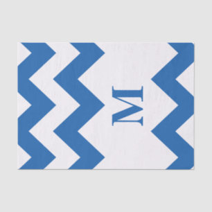 Papel De Seda Denim Blue Bold Chevron con monograma