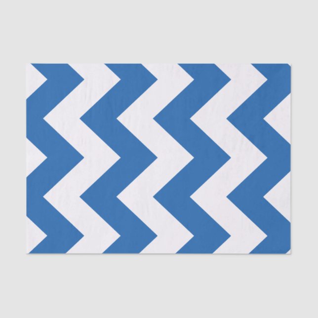 Papel De Seda Denim Blue Bold Mod Chevron (Anverso)