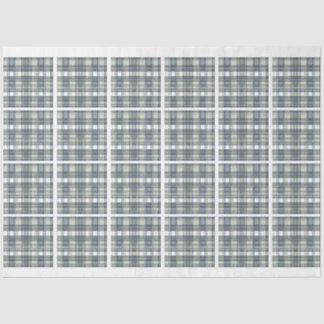 Papel De Seda Denim Blue Sage Green White Plage Tiled Decoración