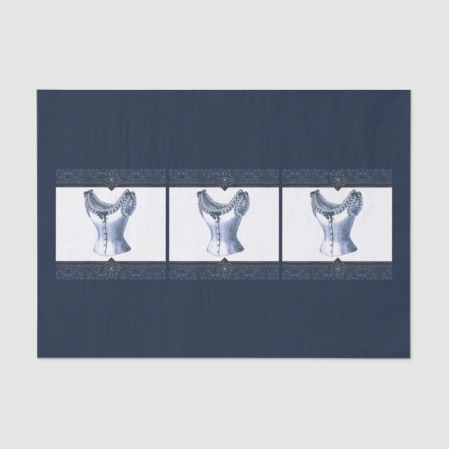 Papel De Seda Denim Blue Vintage Bustier (Anverso)