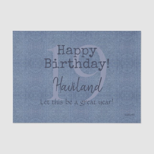 Papel De Seda Denim Look Personalizable Gift Tissue HAMbyWG (Anverso)