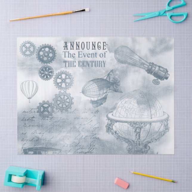 Papel De Seda Denim Steampunk (Artesanía)