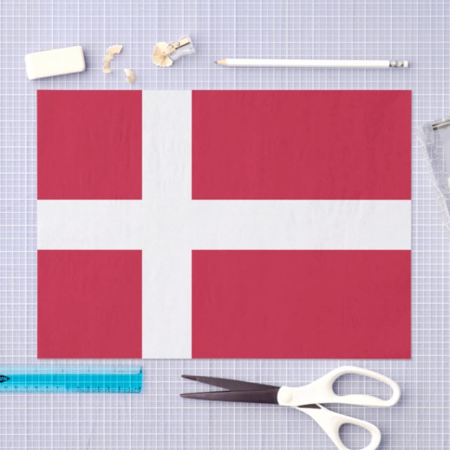 Papel De Seda Denmark tissue paper, Danish Flag tissue paper (Artesanía)