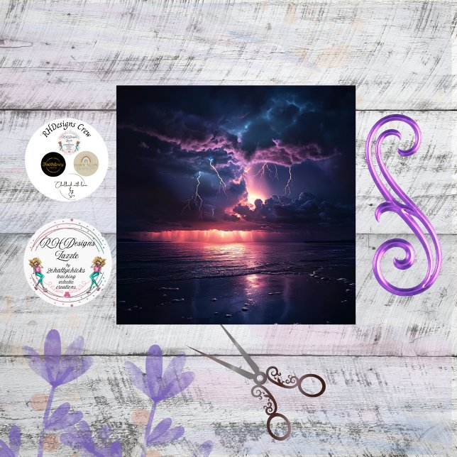 Papel De Seda Deocupage Ocean Storm LIghtening Sunset Scene (Subido por el creador)