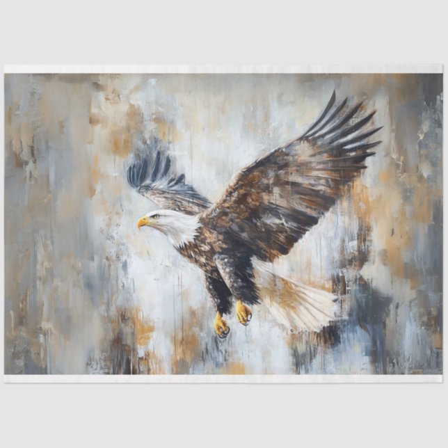 Papel De Seda Deoupage Bald Eagle Bandera Americana (Anverso)