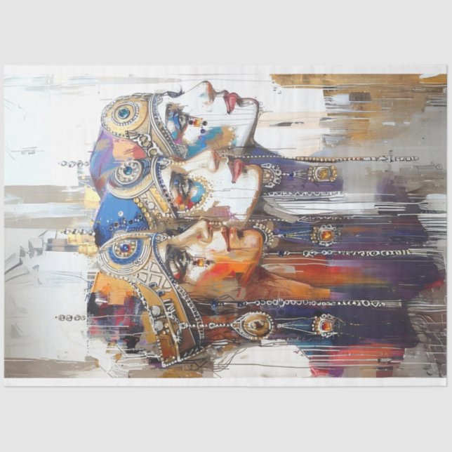 Papel De Seda Deoupage Portasis Femenina Robótica Egipcia (Anverso)