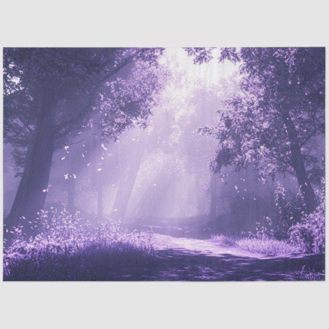 Papel De Seda Deoupage Whimsical Mystical Purple Hue Forest (Anverso)