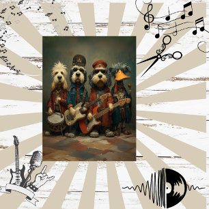 Papel De Seda Deoupage Whimsical Rock Band Dogs Duck