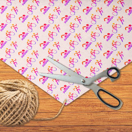 Papel De Seda Deportes de patrón triatlón rosa