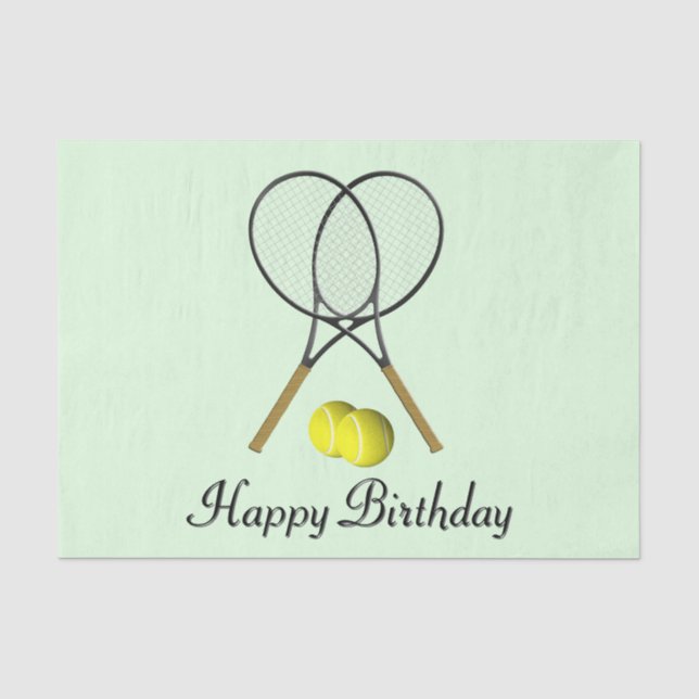 Papel De Seda Deportes Verde Tenis Cumpleaños (Anverso)