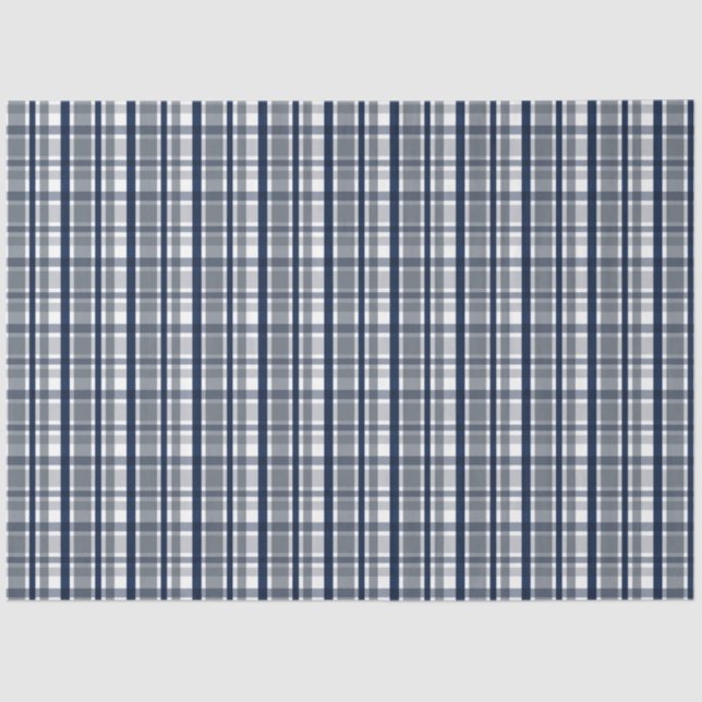 Papel De Seda Deportista de Dallas Plata Navy Blue Plaid Stried (Anverso)