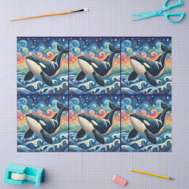 Papel De Seda Depuración costera de la playa de ballenas de Orca (Artesanía)