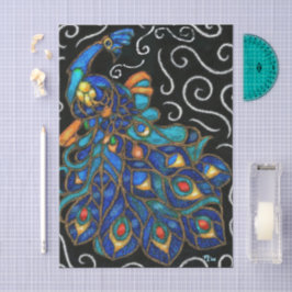 Papel De Seda Depuración de pájaro de pavo real caprichosa