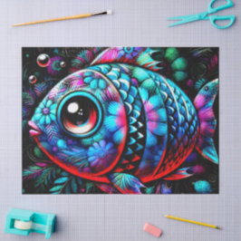 Papel De Seda Depuración Náutica De Pescado Floral De Ojos Grand