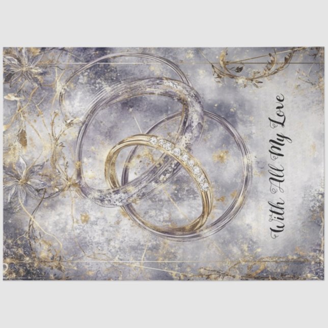 Papel De Seda Desacoplar anillos entrelazados Guardar fecha (Anverso)