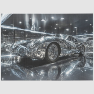 Papel De Seda Desacoplar auto flojo reflexivo plateado futurista