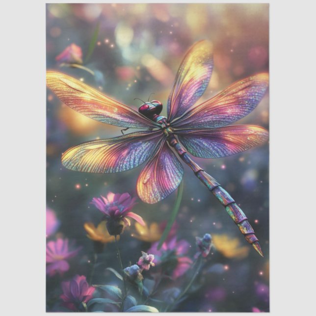 Papel De Seda Desacoplar fondo Dragon Fly Purple Hues (Anverso)