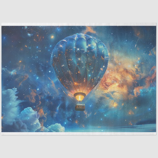 Papel De Seda Desacoplar globo de aire caliente Celestial Night  (Anverso)