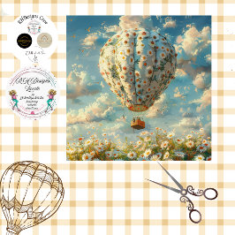 Papel De Seda Desacoplar Vintage Whimsical Hot Air Balloon Rige