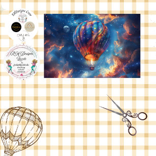 Papel De Seda Desacoplar Whimsical Blue Hot Air Balloon Rige