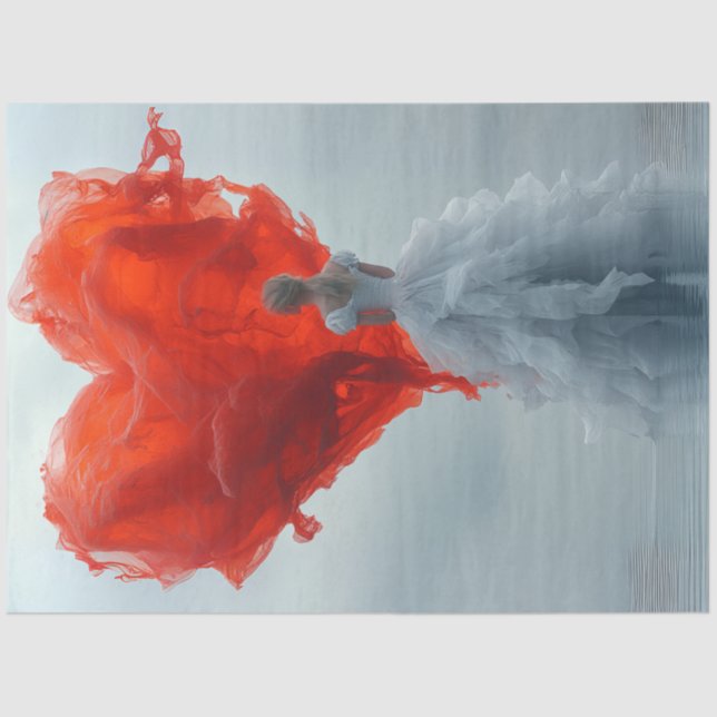 Papel De Seda Desacreditar a una mujer hermosa del corazón rojo  (Anverso)