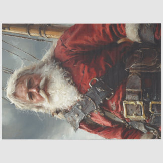 Papel De Seda Desacreditar al pirata vintage Santa Claus en el b